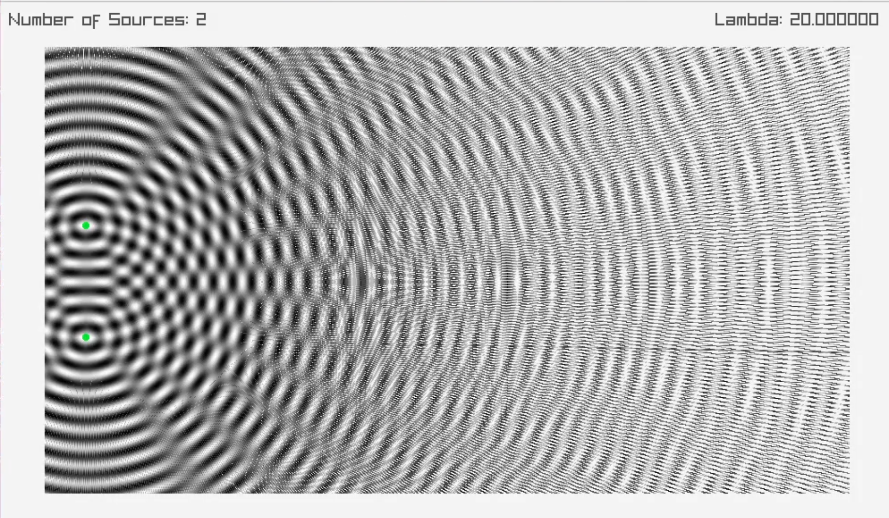 Wave propogation from two sources in free space